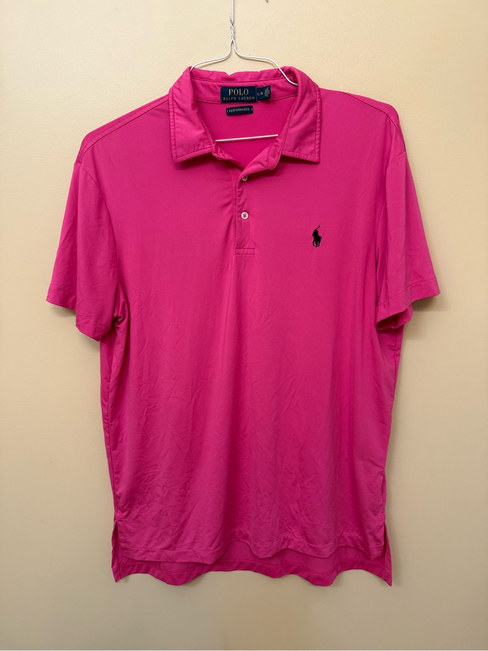 Ralph Lauren Men’s Bright Pink Polo with Black Logo